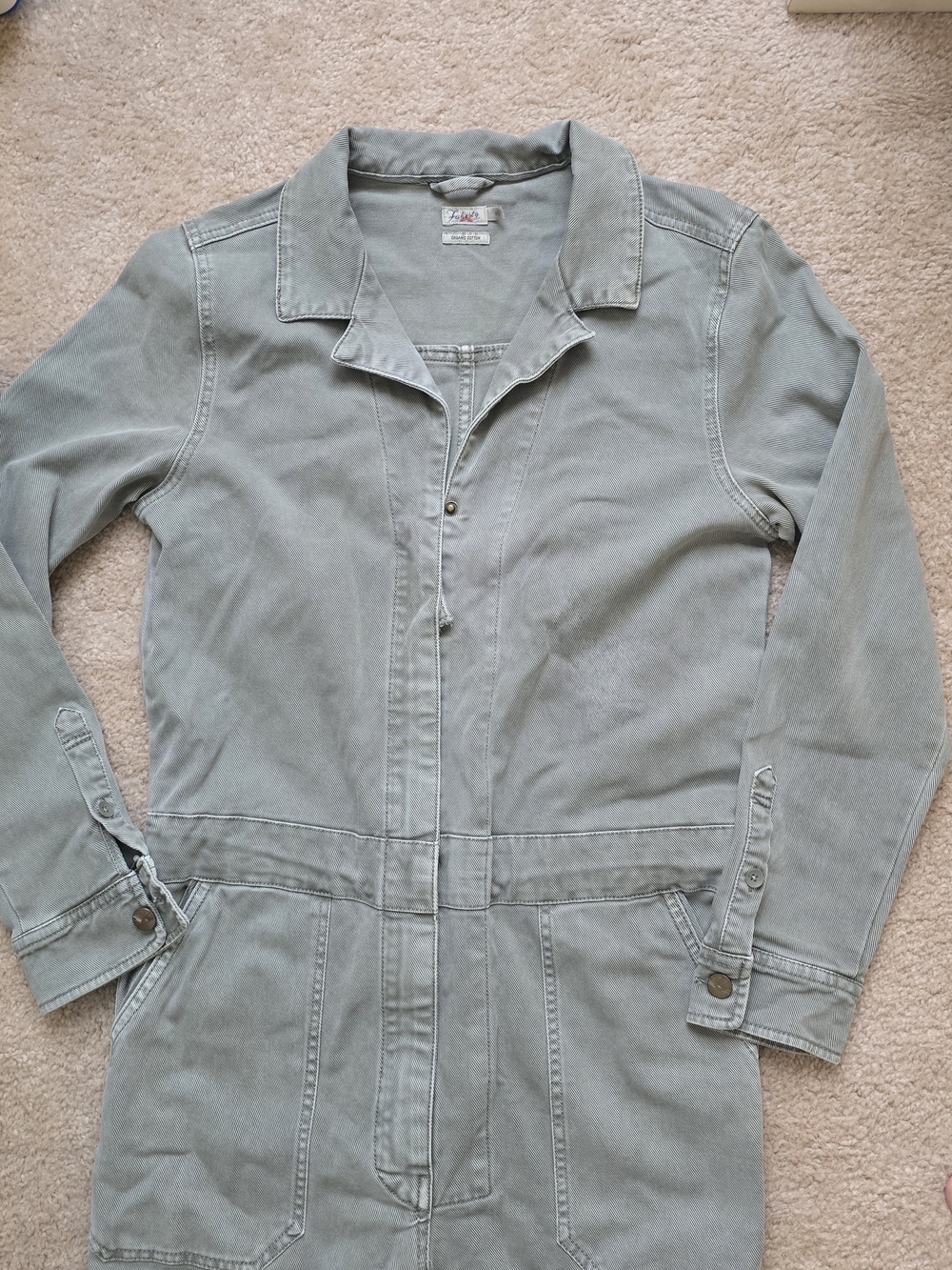 Faherty Light Sage Button-Front Casual Shirt